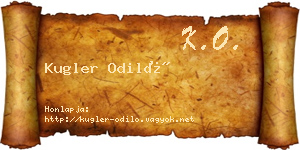 Kugler Odiló névjegykártya